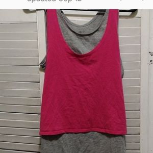 Final $4   Zumba Fitness (Girls)2Pc. Tank Top. Sz. L Gray/Pink.